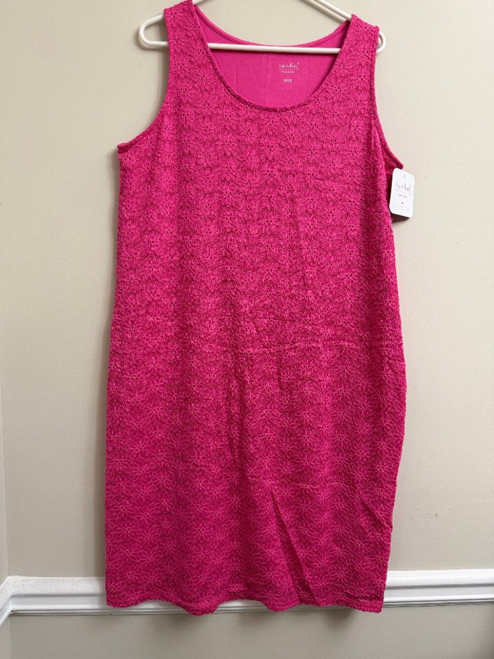Ingrid & Isabel Floral Lace Maternity Pink Sleeveless Tank Dress Size - Large